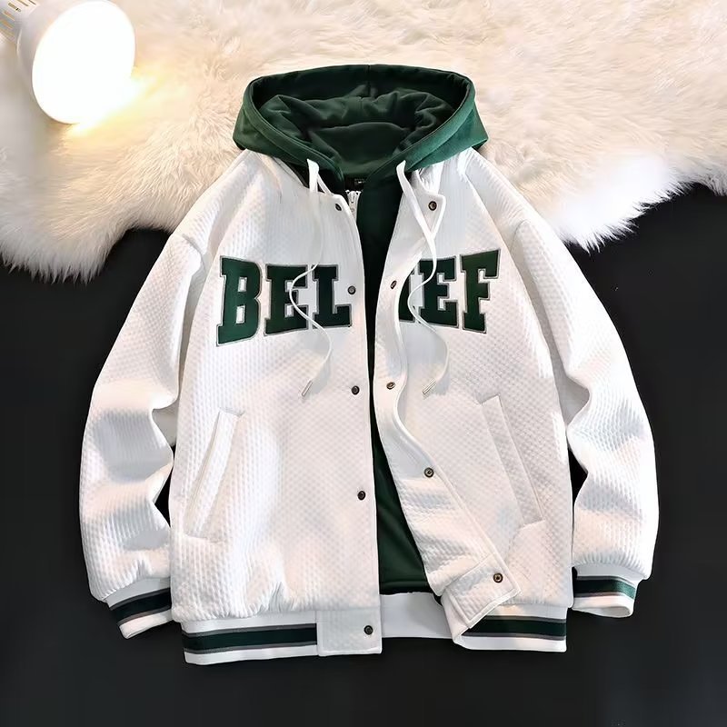 Costume de Baseball polyvalent pour hommes, nouvelle tendance, mode Hip Hop, Version ample, manteau, veste à col rond, printemps et automne_voghion.com