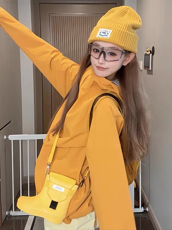 2025春秋户外冲锋衣小个子女生防风防水登山服男连帽情侣夹克外套|undefined