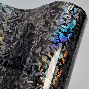 Llpet Forged Rainbow Carbon Fiber Silver Car Interior Rearview Mirror Film Color Changing Sticker High Temperature Resistant Thickeneded Film