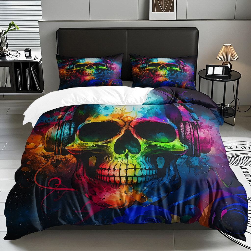 TEMU / JIT transfronterizo hogar cabeza de colcha impresa digital conjunto de edredón abrasivo fuente de ventilación fábrica directa