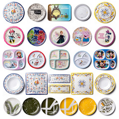 密胺圓盤家用商用菜盤塑料仿瓷碟子自助火鍋餐盤批發可印圖案LOGO