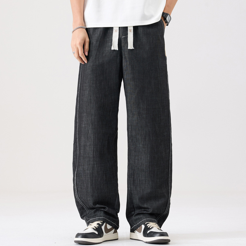 5303 | Plus-Size Men's Summer New Lyocell Curved-Leg Jeans, Loose, Lightweight, Stretchy Straight-Leg Pants 5303 | Plus-Size Men's Summer New Lyocell Curved-Leg Jeans, Loose, Lightweight, Stretchy Straight-Leg Pants