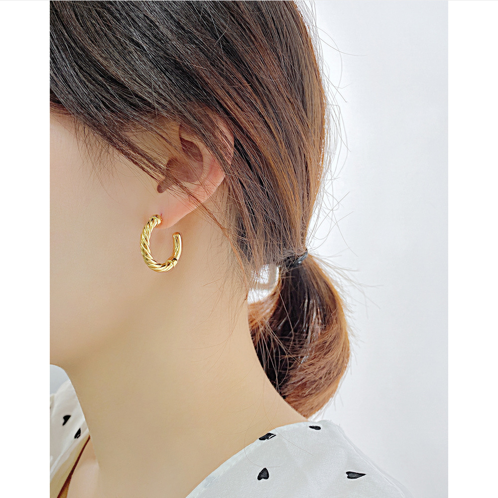 Fashion C Shape Stainless Steel Earrings Stainless Steel Earrings