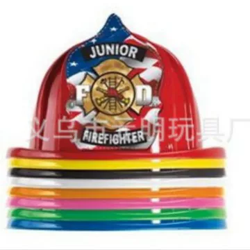 Children's toy fire hat (22g blister New) red, yellow, black, green, blue, purple, white