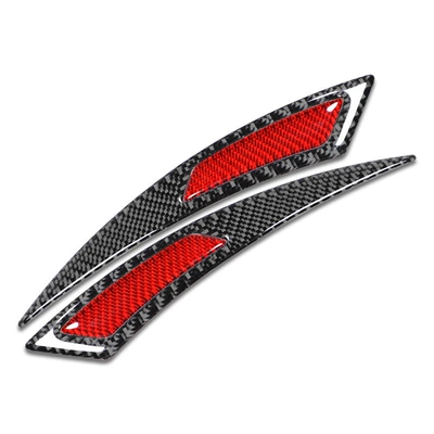 Cross-border GM new car wheel eyebrow decoration stickers anti-collision strip modified carbon fiber wheel eyebrow PVC glue drop protective stickers (Wheel eyebrow) - blackred
