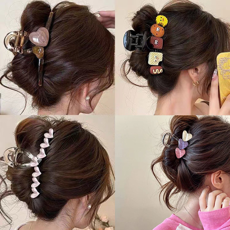 Otoño y invierno gracioso clip de agarre grande más simple clip de pelo de viento para mujeres detrás de la cabeza clip de pescado de alta calidad tocado