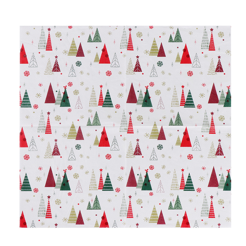 パーティーパーティーパーティー装飾クリスマスツリーギフトボックスカラーペーパータオルプリントナプキン家庭用ティッシュ|undefined