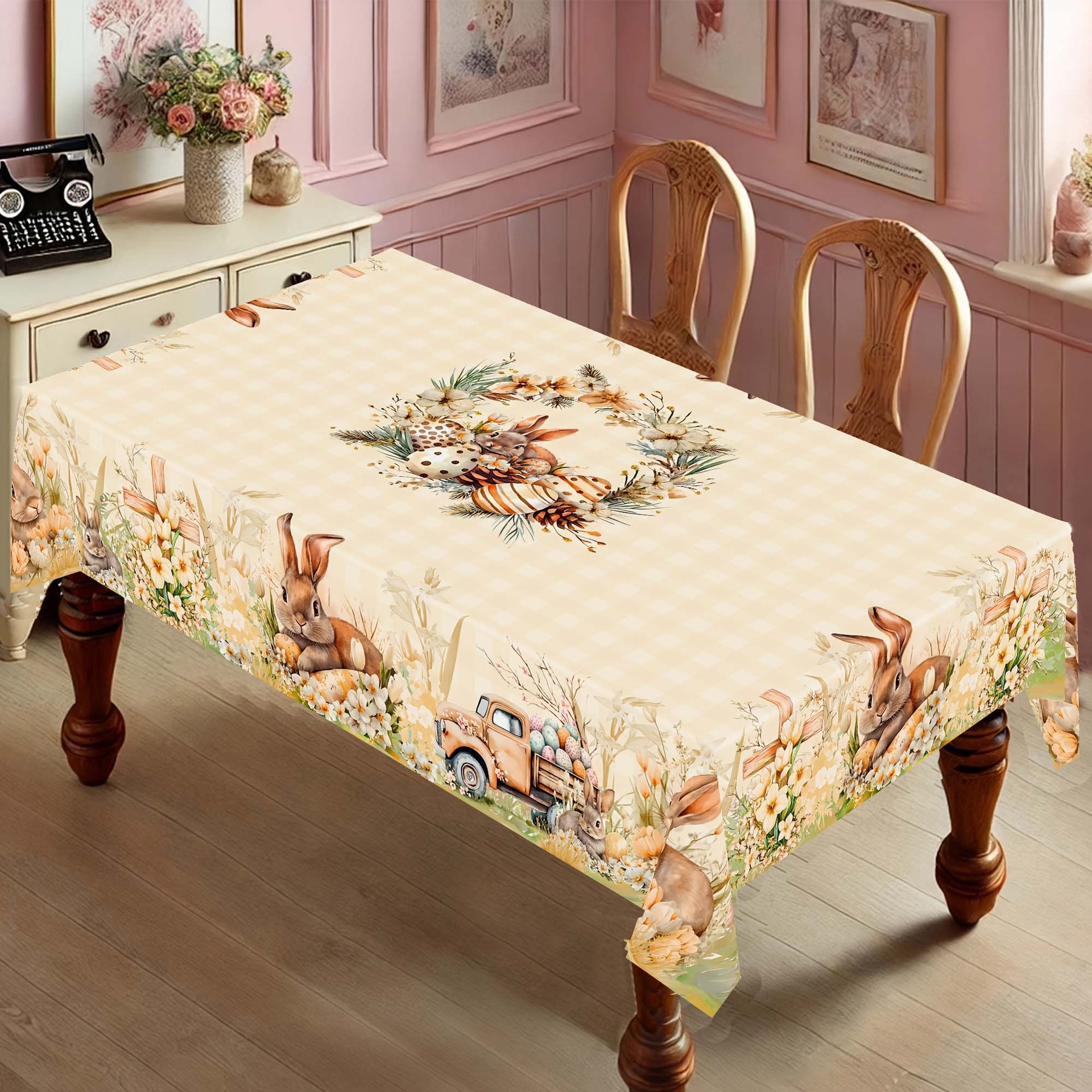 new Easter Egg Festive Tablecloth For Home Dining Table Dustproof Holiday Decoration_voghion.com