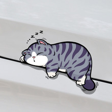 招吉猫车品汽车个性趣味卡通猫咪车贴宠物划痕贴电动车反光车身贴