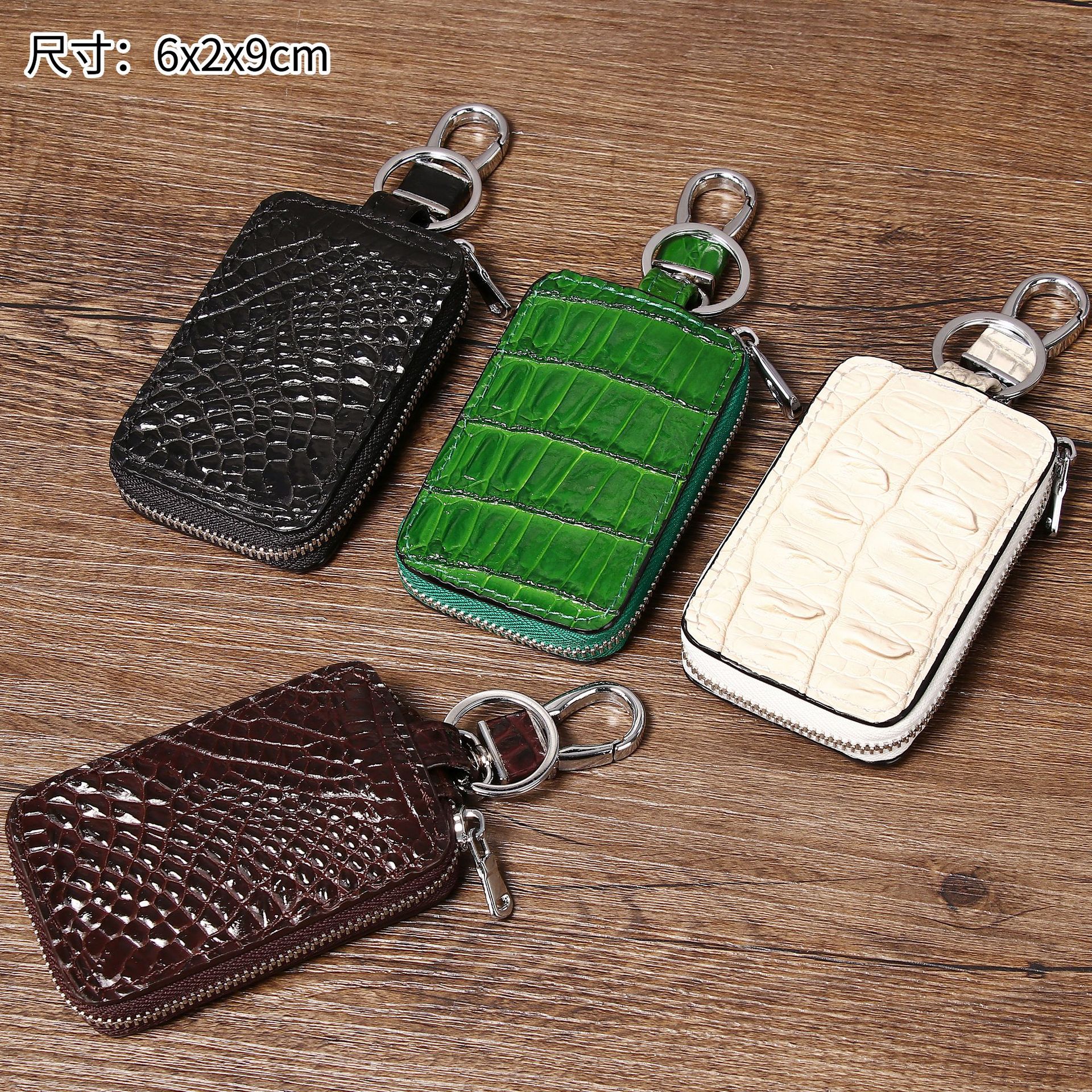 Kẹp tóc nữ mái to vân cá sấu, phụ kiện tóc thời trang đa năng — Màu đen, Màu cà phê