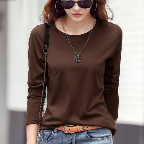 Women's Loose Long-Sleeve T-Shirt for 2025 Spring and Autumn, Stylish Base Shirt for Layering, White Top to Wear Over