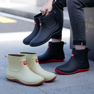 Cross-border rain boots men's low-top non-slip rain boots short tube fishing boots low tube waterproof shoes students and teenagers rubber shoes
