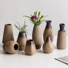 蜀門復古做舊陶瓷小花瓶裝飾乾花客廳插花水培綠植中式禪意桌面