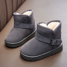 冬季加厚儿童棉靴防滑女童短靴子男童雪地靴防滑加绒宝宝鞋子低筒