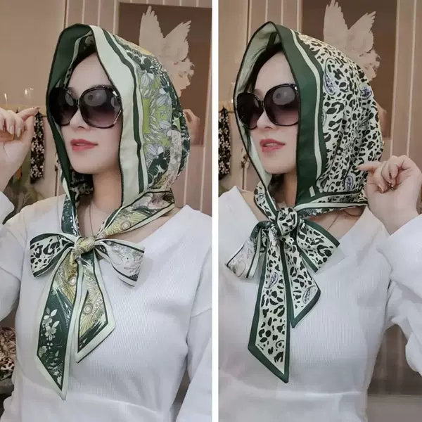 [Double-sided double layer] new sun protection multi-purpose bag head cap Li Jin satin scarf cap headscarf cap windproof dustproof headscarf