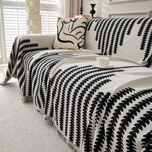 雪尼尔沙发巾简约风一片式沙发巾垫子沙发盖布ins风防猫抓沙发垫