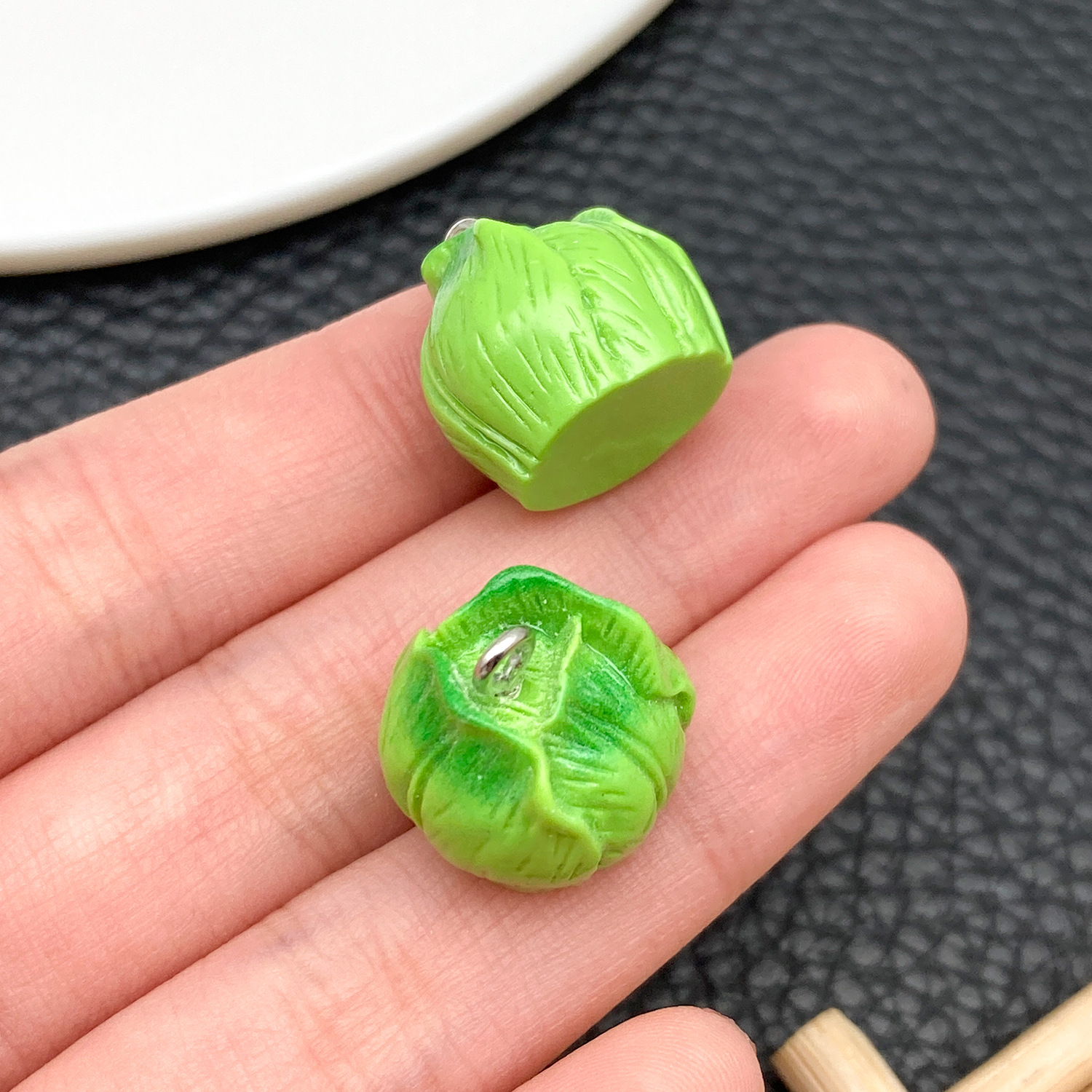 23901-H-绿色树脂蔬菜系列包菜包心菜16x16x16m