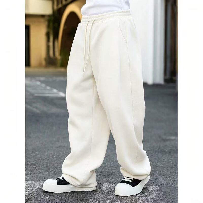 Cross-border foreign trade independent site American-style casual pants for men, straight-leg sports sweatpants with drawstring, slimming wide-leg long pants Cross-border foreign trade independent site American-style casual pants for men, straight-leg sports sweatpants with drawstring, slimming wide-leg long pants