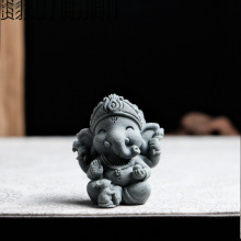 禅意象神摆件象鼻神泰国风格印度象头神装饰品艺术大象摆件