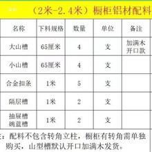 铝合金型材山槽橱柜橱柜大小隔层全套封边条配件槽拉篮瓷砖
