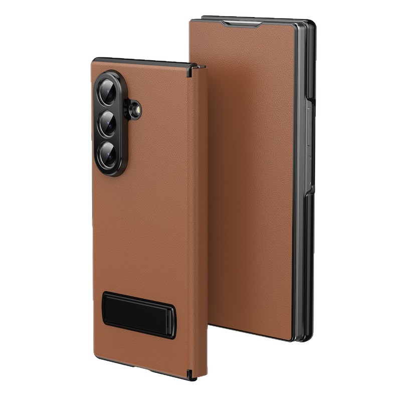 Samsung Z Fold7 携帯電話ケース フリップカバー レザーケース メタル製 横縦スタンド 折りたたみ式スクリーン保護ケース fold6/5対応|undefined