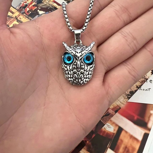 Singer gogo dancers rapper silver owl series punk rock wind restoring ancient ways the owl pendant necklace ancient silver sweater chain accessories