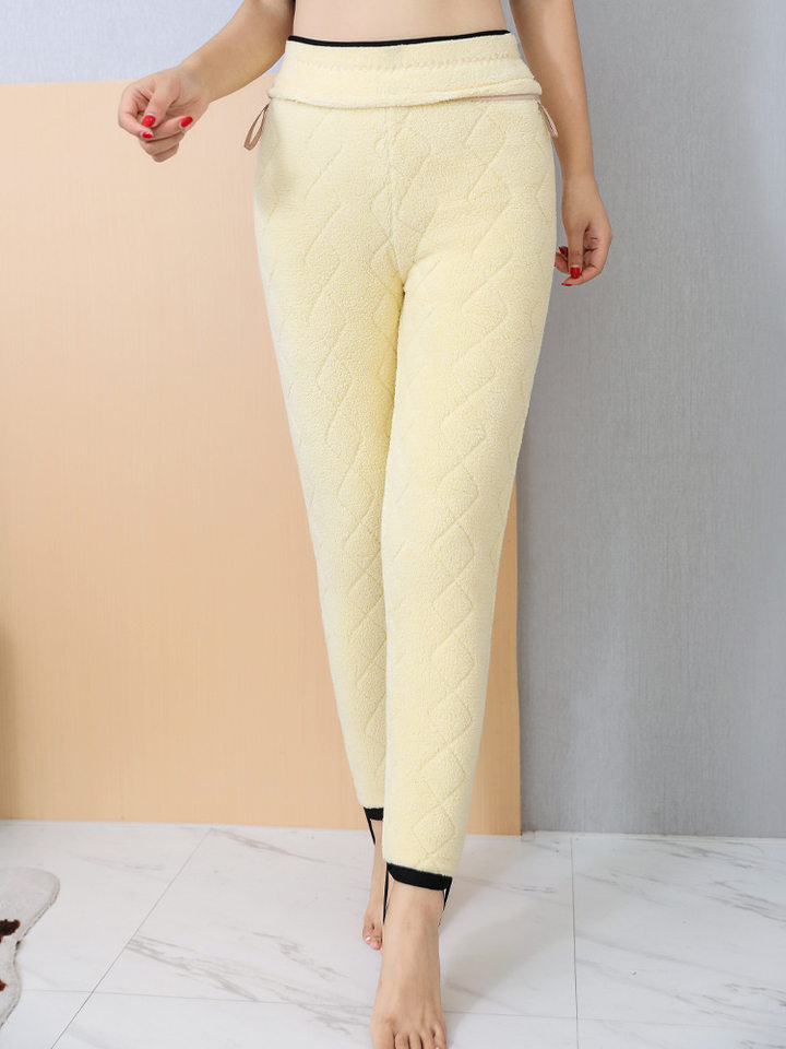 Quần legging nữ giữ nhiệt siêu dày cạp cao lót nhung cừu, dáng bút chì mặc ngoài — Bảo vệ trung tâm bằng lụa 100% dày [Kung Fu Sheep Inner], Bảo vệ trung tâm bằng lụa 100% dày [bên trong màu MƠ], Quần lụa nhung cừu 100% dày chi tiết 34