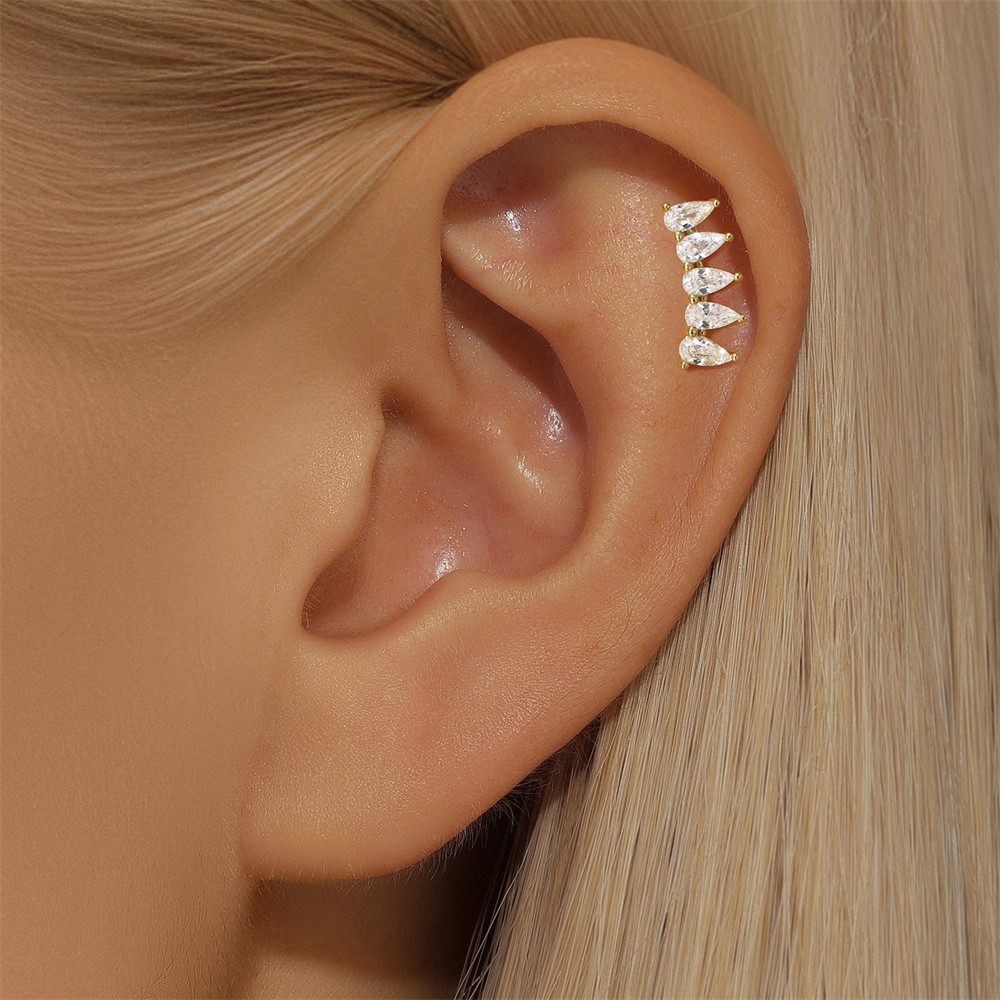 4g Weight Zircon Inlay Material Ear Studs Classification Ear Cartilage Rings & Studs Piercing Type 1 Piece Quantity Holiday, Birthday, Street Occasion 925 Sterling Silver Material Geometric Pattern Unisex Gender Plating Design Casual, Simple Style Style 1 Piece Ear Cartilage Rings & Studs Casual Simple Style Geometric 925 Sterling Silver Plating Zircon Ear Cartilage Rings & Studs 15