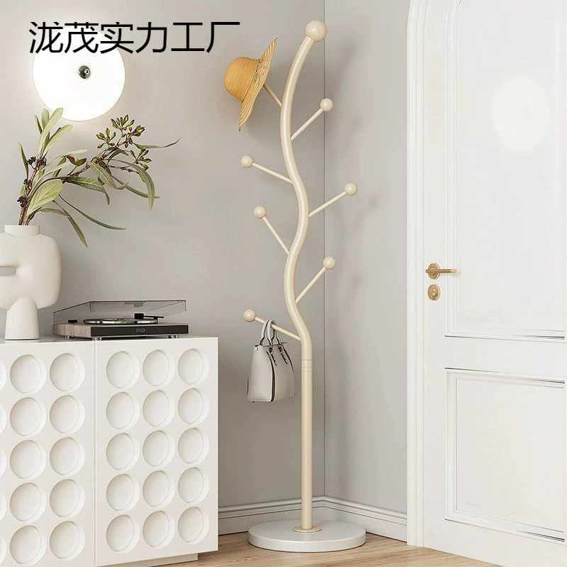 Вешалка для одежды напольная вертикальная кремовая, интернет-хит, напольная вешалка для спальни, простая домашняя вешалка для хранения одежды в помещении