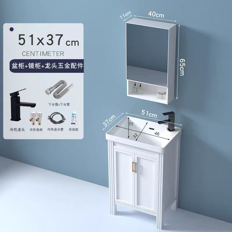 Gabinete de baño de aluminio espacial grueso tipo suelo cerámico integrado lavabo lavabo tipo casa pequeña lavabo de mano lavabo combinación