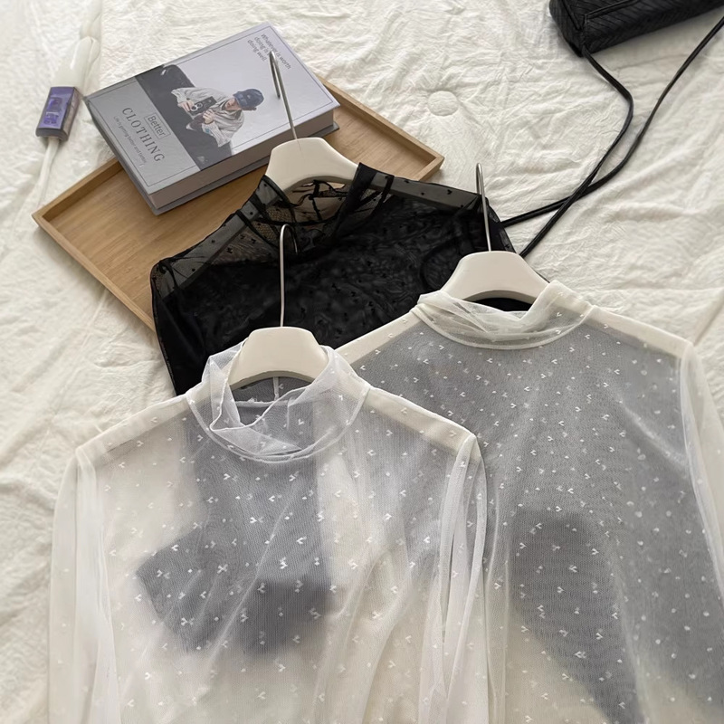 Ladylike Lace Skirt with Inner Blouse for Women 2026 Spring/Summer New Layered See-Through Long-Sleeve Base Shirt 6704