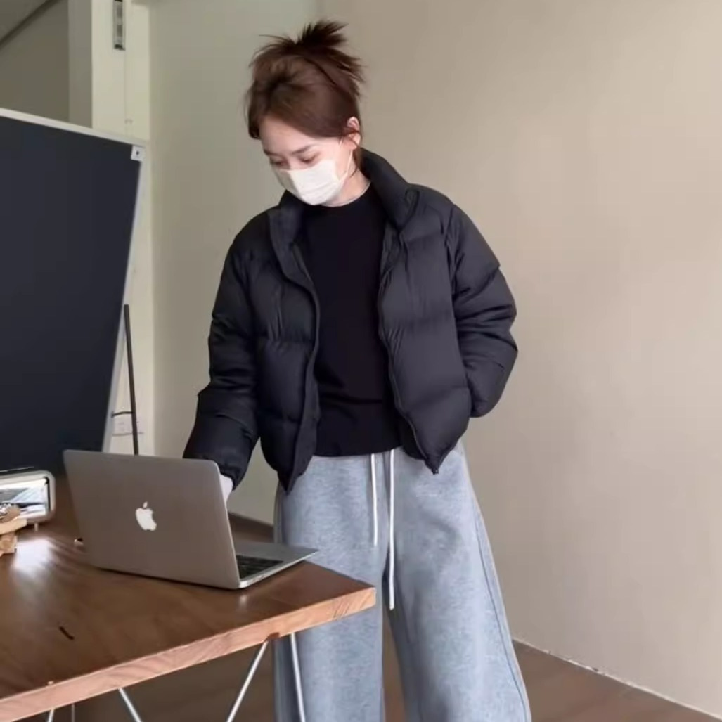 Weiße Enten Daunen jacke Frauen kurze kleine Person Winter 2024 neue koreanische lose High-End-Brot jacke
