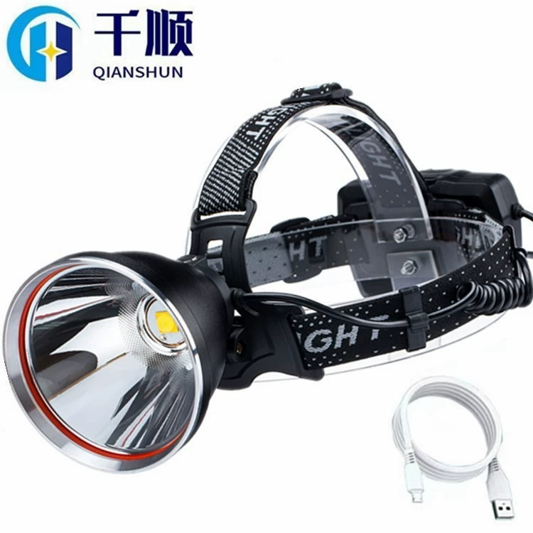 Сильный свет USB Электрический Дисплей налобный фонарь высокой мощности зарядка на открытом воздухе разведка Шахтерская Лампа Белый свет желтый свет синий свет Светодиодная рыболовная лампа