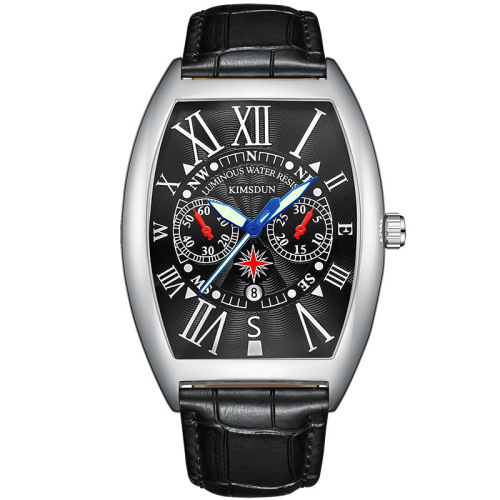 Cross-border Kingston brand watches men's fashion barrel-shaped watches luminous high-end quartz watches wholesale men's watches