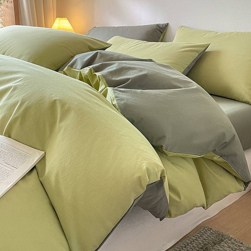 Cama de algodón de clase A de cuatro piezas de algodón 2025 nueva funda de edredón de alta gama sábana ropa de cama simple juego de tres piezas