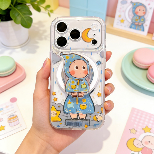 Raincoat Doll Phone Case Suitable for iPhone 17 Magnetic Suction 16Promax with Stand 15 Apple 14 Cartoon 13 Set Raincoat Doll Phone Case Suitable for iPhone 17 Magnetic Suction 16Promax with Stand 15 Apple 14 Cartoon 13 Set