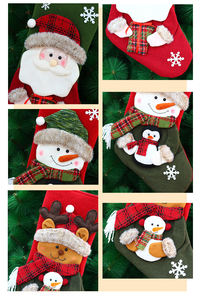 Christmas Cute Santa Claus Snowman Elk Cloth Polyester Party Christmas Socks 1 Piece display picture 3