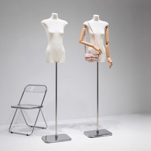 Korean Style Flat Body Flat Model Props Women's Dummy Shop Window Half Body Table Clothing Store Model Display Stand Full Body