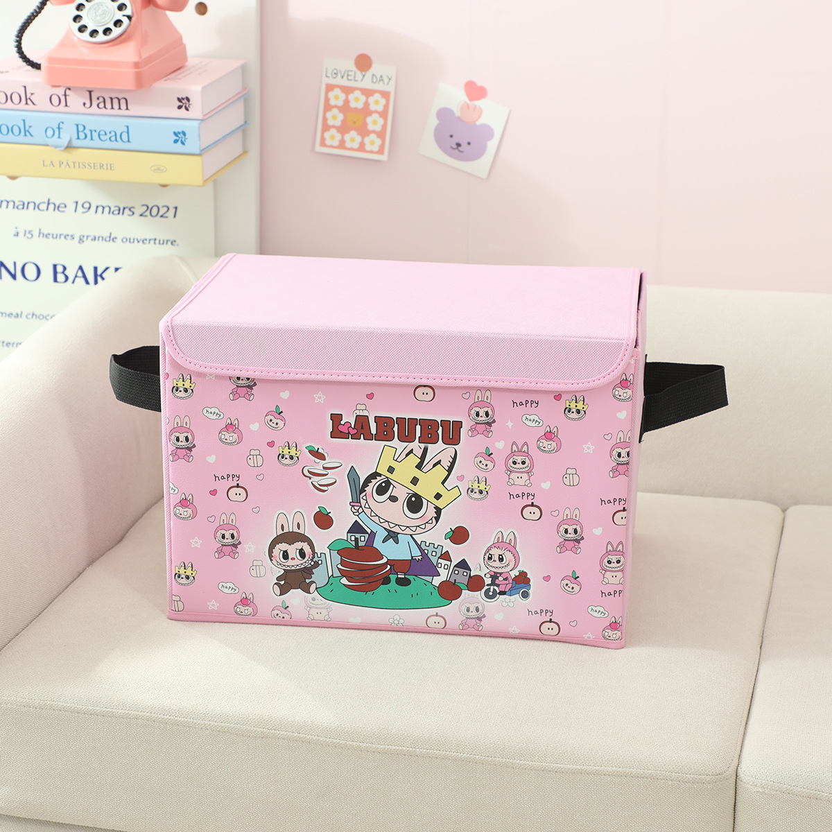 新しい漫画寮ブックスナック収納家庭用衣類おもちゃ収納ボックス折りたたみ車の収納ボックス