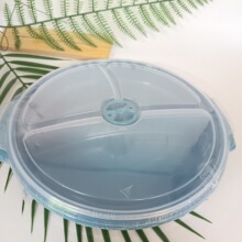 批发微波炉加热专用饭盒学生上班族塑料便当盒儿童圆形分格快餐盘