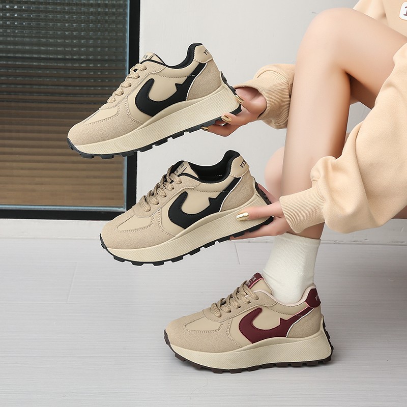 Zapatos Waffle Gump para mujeres, primavera de 2025, nuevos zapatos de suela gruesa, zapatos deportivos casuales ligeros.