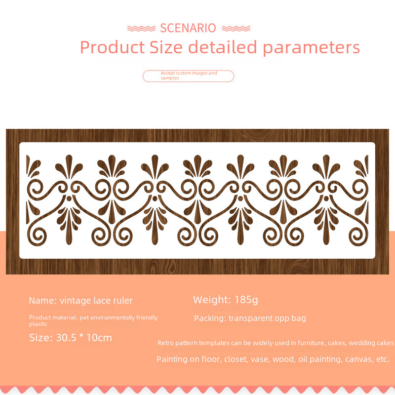 Cross-border Retro Pattern Painting Hollow Templates | Cake Edging Embossing Molds for DIY Lace Decorations | Spray-Paintable Stencil Templates