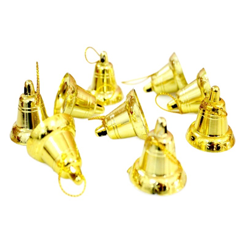 Christmas bell pendant Christmas decorative Bell plastic 3CM Bell 6 pieces per pack in stock wholesale