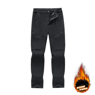 Autumn and Winter Soft Shell Mountaineering Pants Windproof Waterproof Charge Pants Winter Casual Workwear Pants fleece-lined Thickened for Lovers