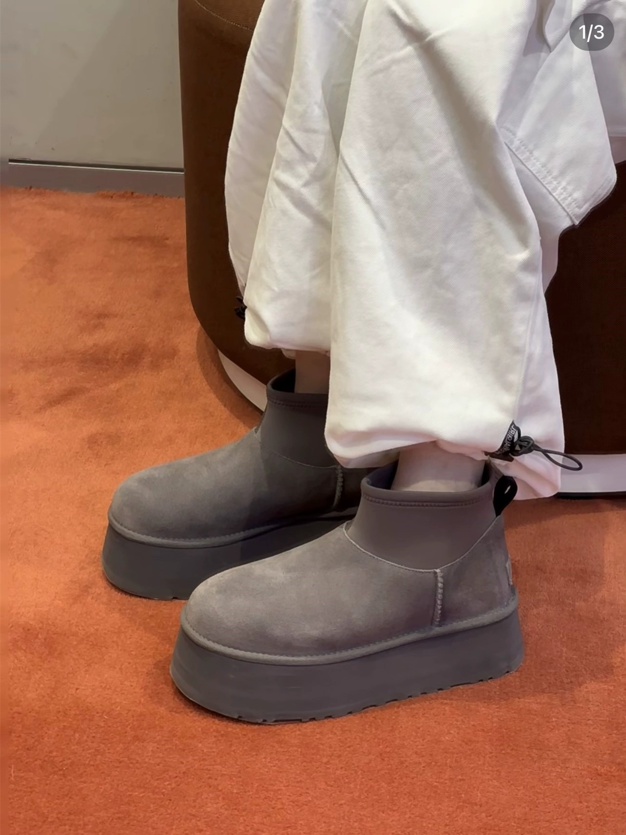 ShoeGlobe 2024 Nieuwe Mini Dip voor dames, winter dikke zool, hoogteverhogende schapenvacht, sneeuwschoen met fleecevoering, verdikte katoenen schoenen_voghion.com