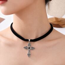 欧美巴洛克十字架项链女个性复古冷淡风吊坠万圣节哥特式饰品男女