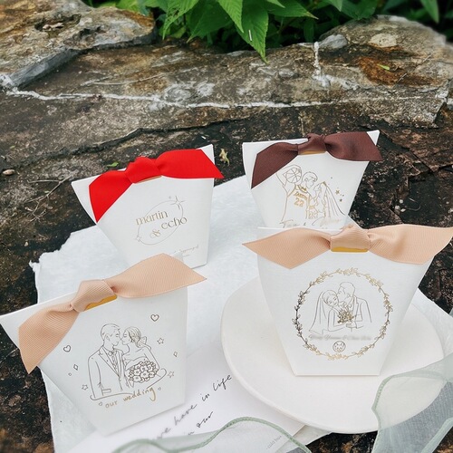 Korean-style gift box wedding congratulations candy box with logo printed decorative gift packaging box candy box