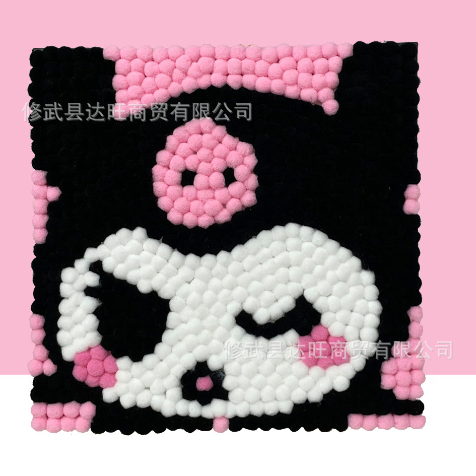 MQH20-057 / 20*20cm (wooden frame + canvas + hair ball + tweezers)