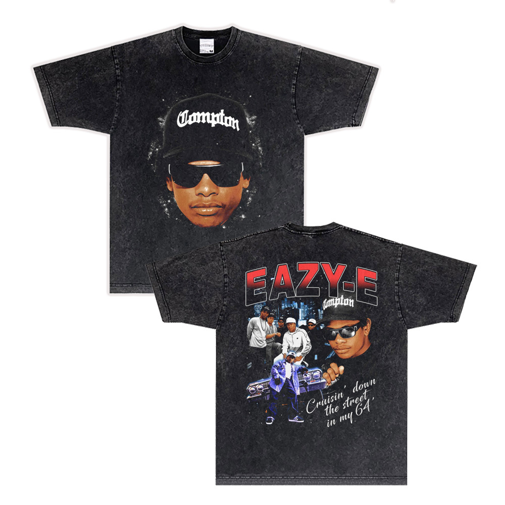 West Coast Rap N.W.A. Digital Direct Jet Washing Made Old American Retro Little Neck Camiseta image 48