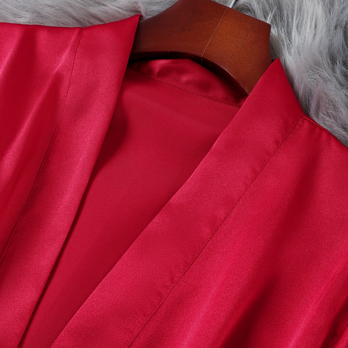 GraceChic GraceChic Cross-Border Home European And American Style Thin Sexy Women's Lace-Up Robe Simple Cardigan Sleepwear Ice Silk Bathrobe_voghion.com